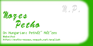 mozes petho business card
